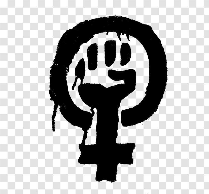 T-shirt Feminism Symbol Gender Equality Patriarchy - Black And White - Powerful Woman Transparent PNG