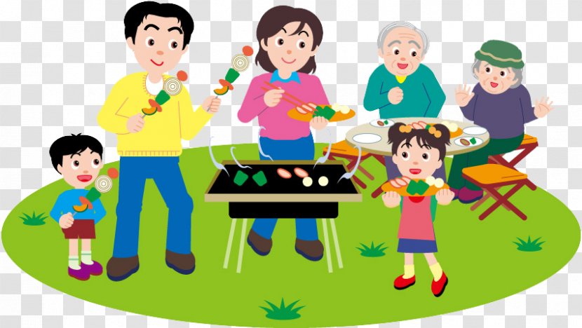 Barbecue Grill Cooking Family Illustration - Male - Honor Their Parents Elders Transparent PNG