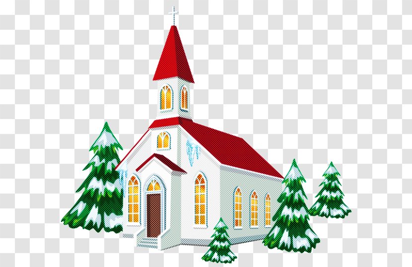 Christmas And New Year Background - Conifer - Place Of Worship Cottage Transparent PNG