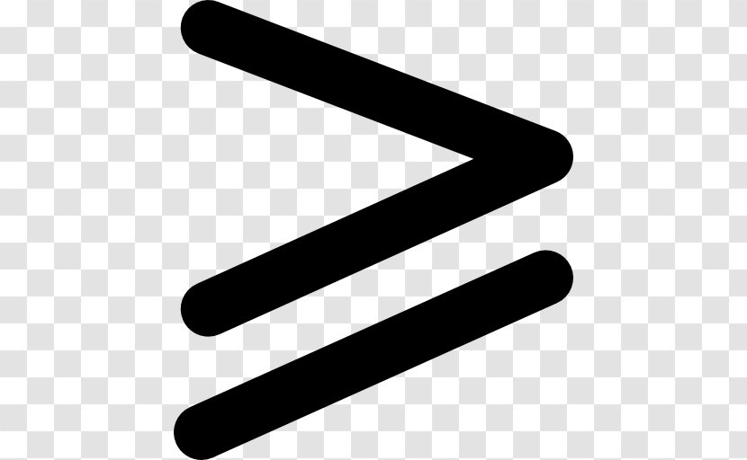 Greater-than Sign Equals Mathematical Notation Symbol Mathematics - Black And White Transparent PNG