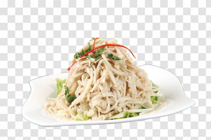 Chow Mein Fried Noodles Chinese Lo Pad Thai - Mushroom Salad Transparent PNG