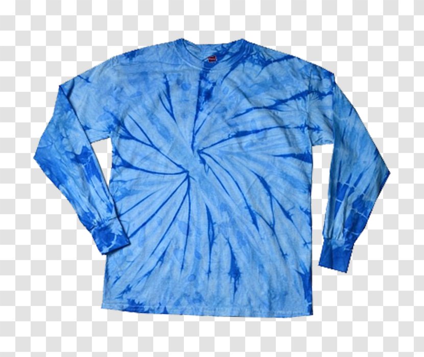 Long-sleeved T-shirt Blue Amazon.com Tie-dye - Longsleeved Tshirt Transparent PNG