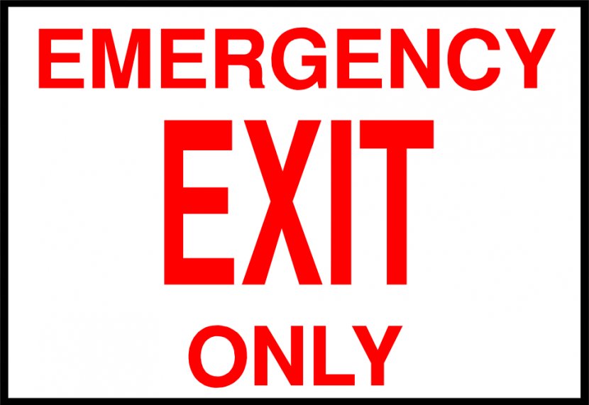 Exit Sign Emergency Safety Sticker - Banner - Images Transparent PNG