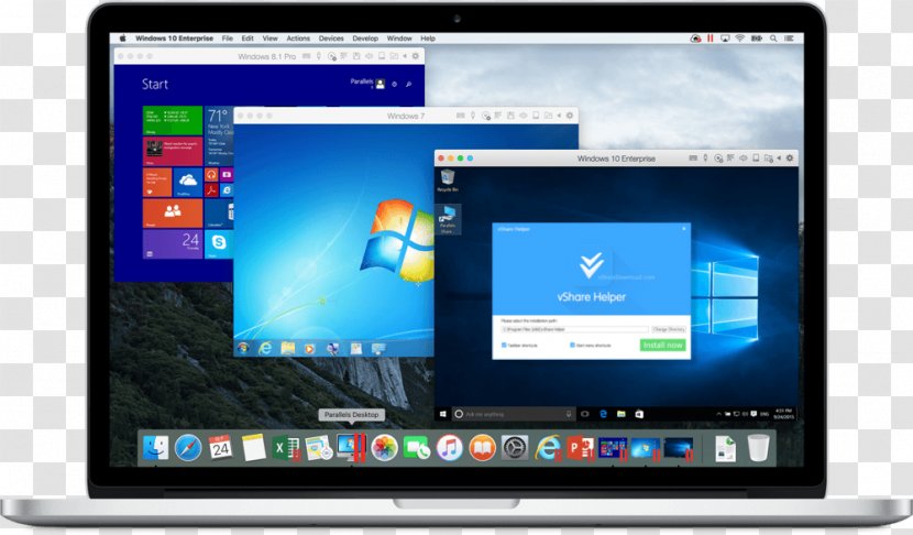 Parallels Desktop 9 For Mac MacOS Computer - Screenshot Transparent PNG