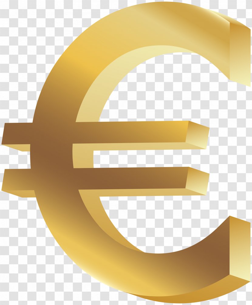 Euro Sign Currency Symbol Clip Art - Gold Transparent PNG