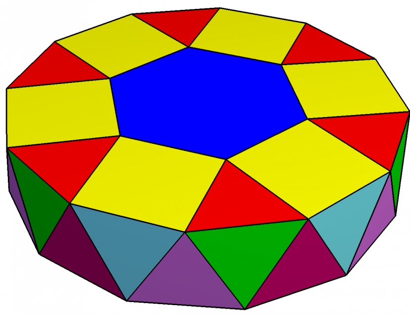 Cupola Gyroelongated Bipyramid Polygon Johnson Solid Wikimedia Commons - Archimedean - Hexagonal Label Transparent PNG