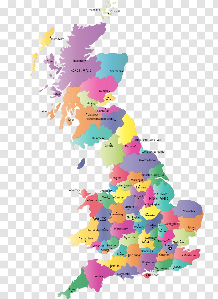 Unitary Authorities Of England Blank Map Local Government - Great Britain Transparent PNG