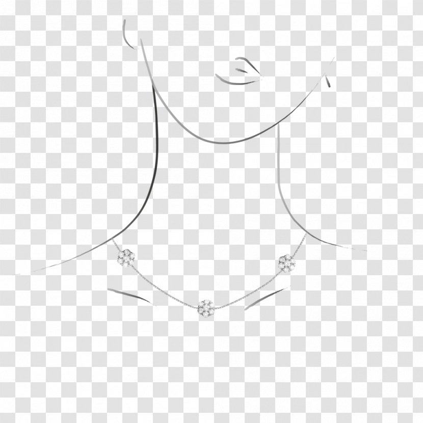 Necklace White Body Jewellery - Black And - Jewelry Model Transparent PNG