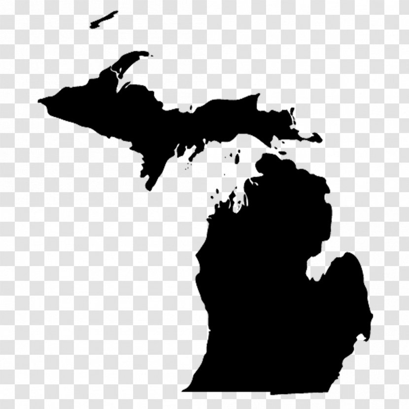 Michigan Vector Graphics Royalty-free Clip Art Map - Black And White Transparent PNG