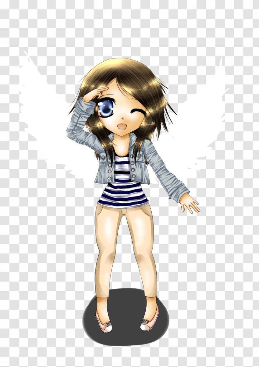 Doll Brown Hair Figurine Cartoon Character - Fictional Transparent PNG