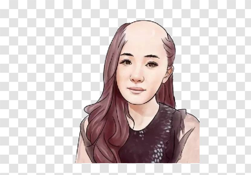 Hair Loss Capelli Shampoo Bangs - Watercolor - Bald Red Curly Woman Transparent PNG