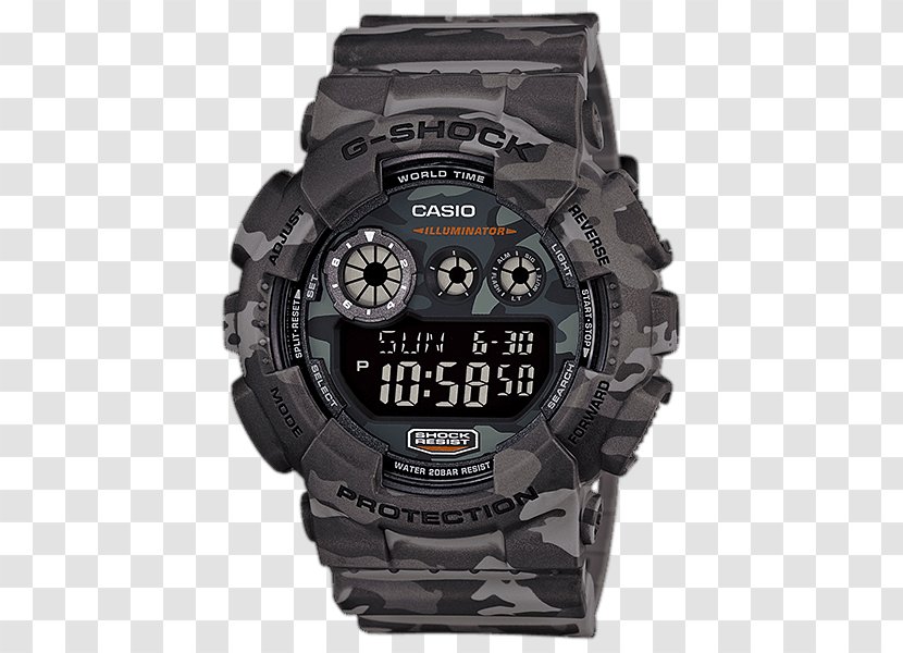 G-Shock Watch Military Camouflage Casio - Clock Transparent PNG