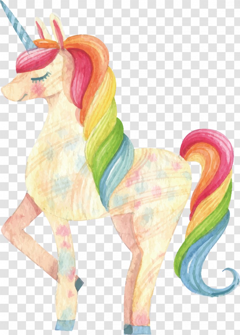Poster Illustration Image Watercolor Painting Unicorn - Mythical Creature Transparent PNG