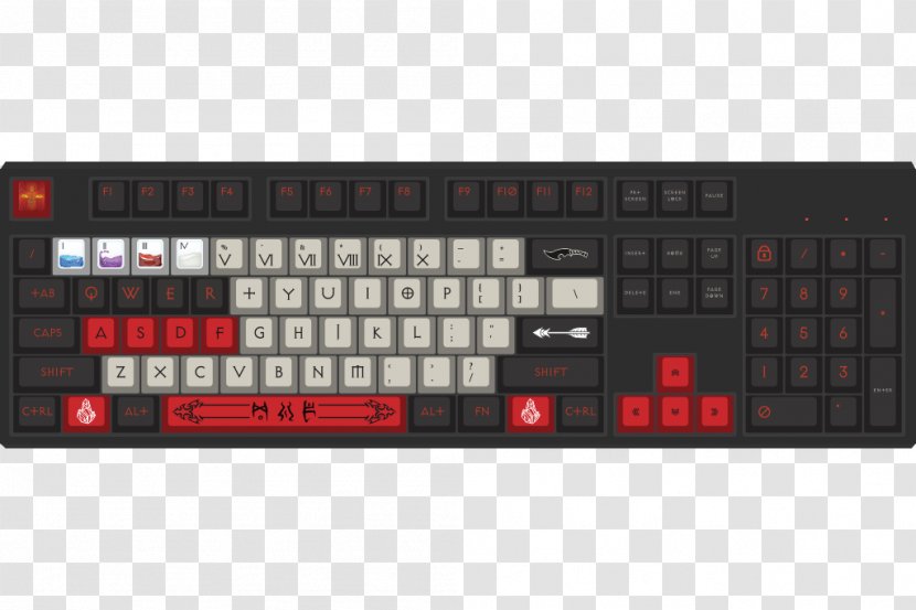 Computer Keyboard Dell QuietKey KB212-PL Cherry STRAIT JK-0300 CHERRY Strait JK-0340 Corded Belgium - Input Device - Wasd Transparent PNG