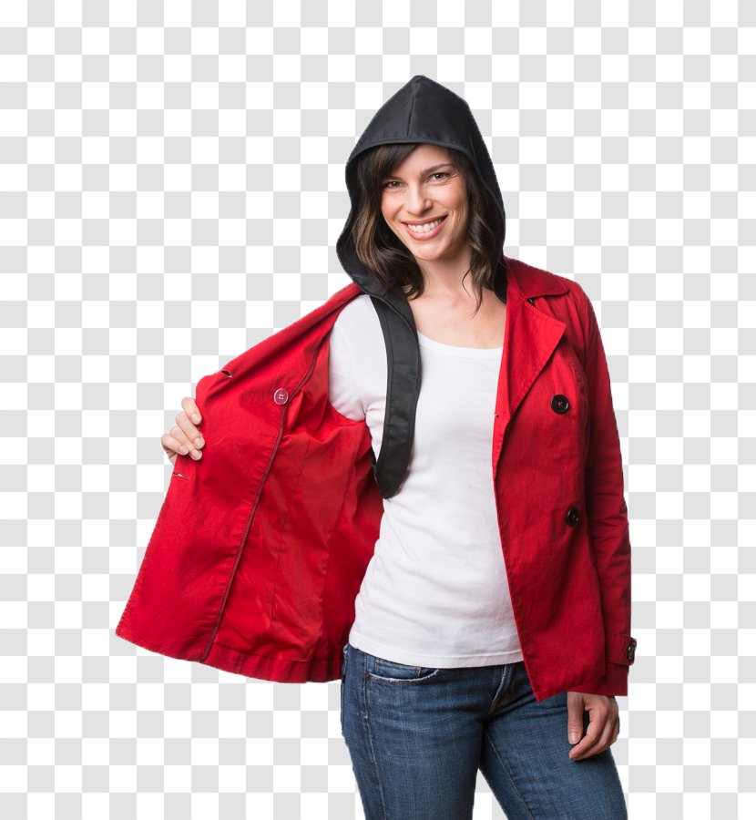 Hoodie Jacket Raincoat - Red Transparent PNG