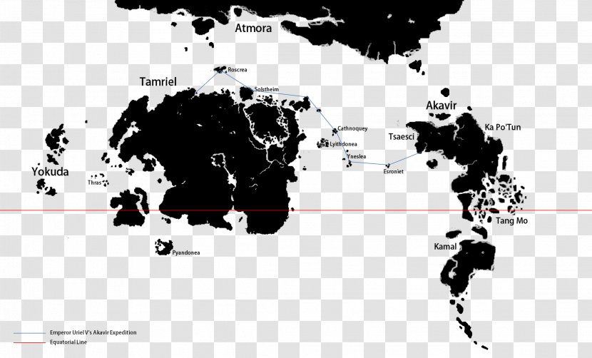 Nirn The Elder Scrolls III: Morrowind Map Atmora Geography - Equator Transparent PNG