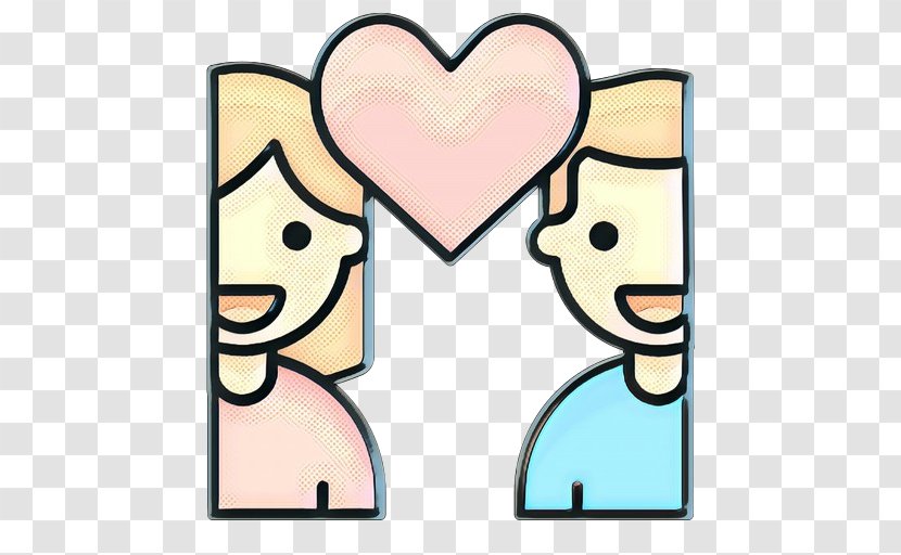 Heart Emoji Background - Retro - Pleased Line Art Transparent PNG
