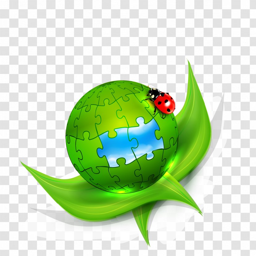 Chroma Key Green Illustration - Creative Ladybug And Earth Background Vector Material Transparent PNG