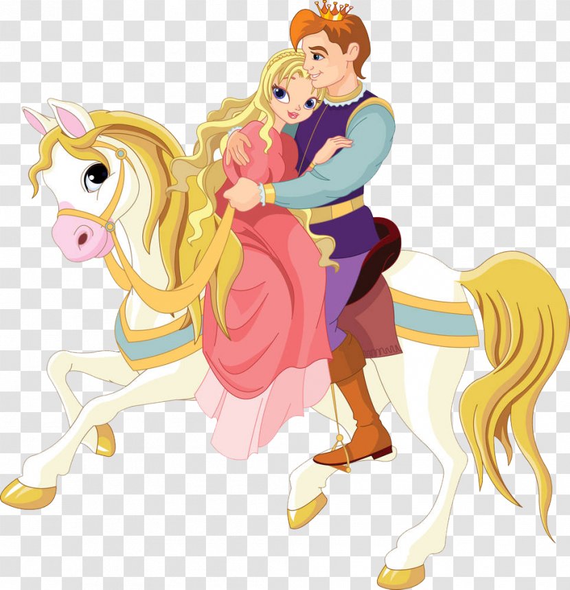 Princess Royalty-free Clip Art - Heart - Prince And Riding On The Horse Transparent PNG