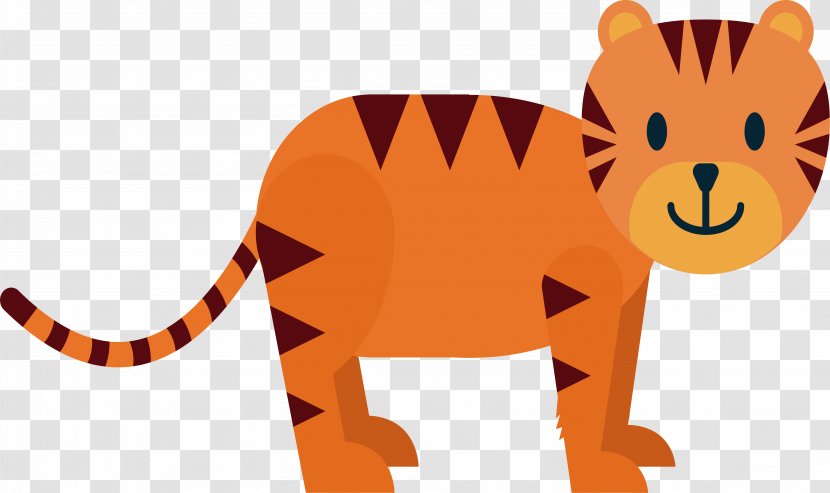 Tiger Euclidean Vector Drawing Animal - Dog Like Mammal - Smiling Little Transparent PNG