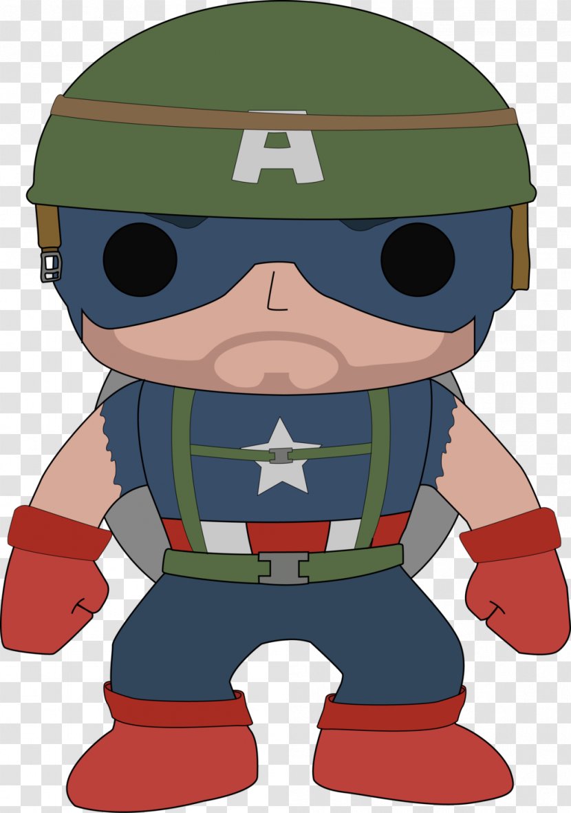 Digital Art Funko - Captain America Vector Transparent PNG