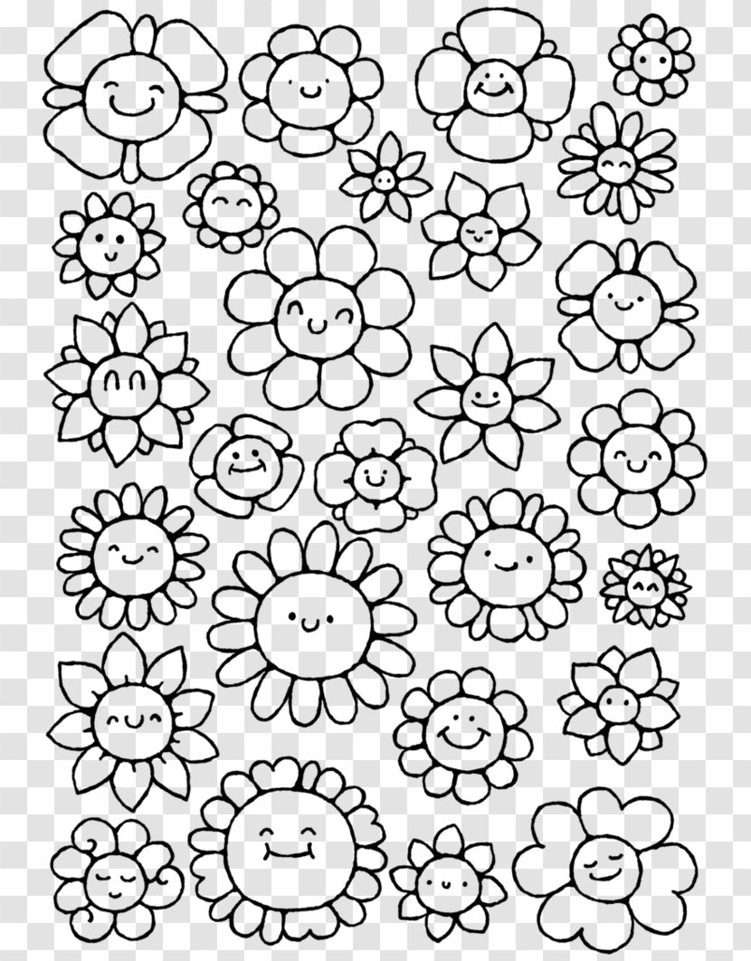 Line Art Drawing Color DeviantArt - White - Flower Lineart Transparent PNG