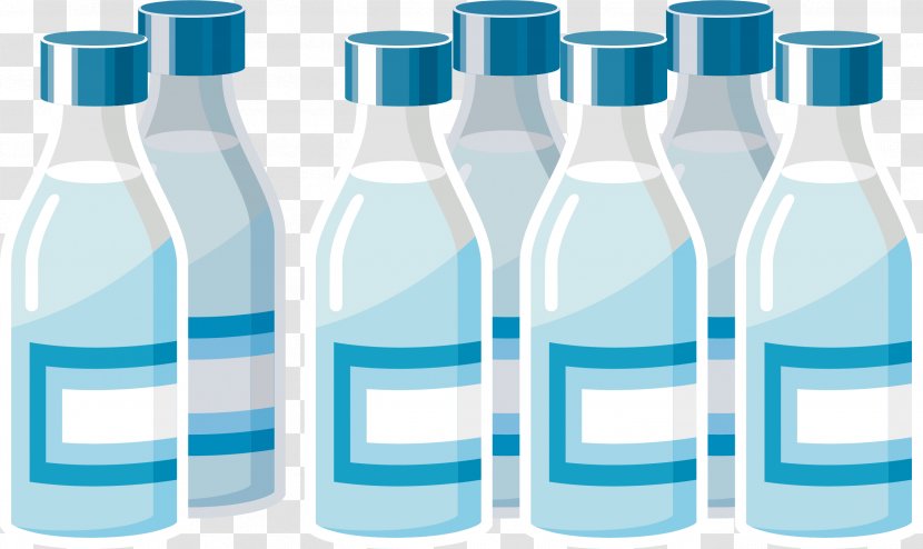 Plastic Bottle Bottled Water - Waterdropper - Little Fresh Blue Transparent PNG