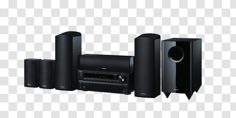 Home Theater Systems ONKYO Dolby Atmos Network AV Receiver/Speaker - Audio - Black Receiver/SpeakerBlack Cinema Onkyo HT-S5805Hi-fi Transparent PNG