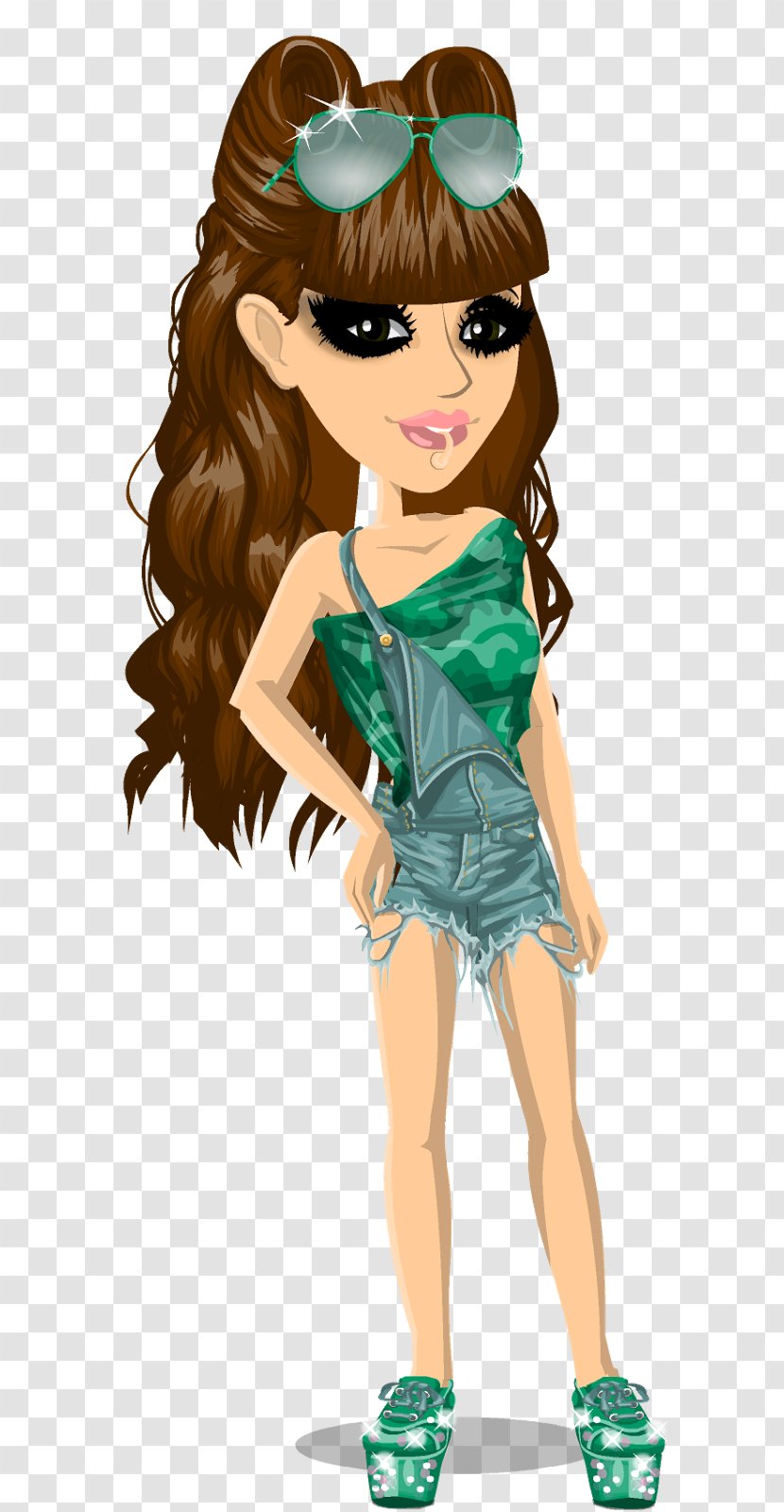 MovieStarPlanet Brown Hair Black Hairstyle - Flower - Sc Msp Transparent PNG