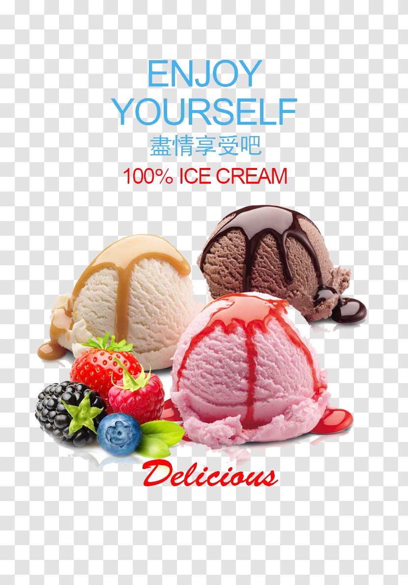 Ice Cream Frozen Yogurt Gelato Milk - Flavor - Poster Transparent PNG
