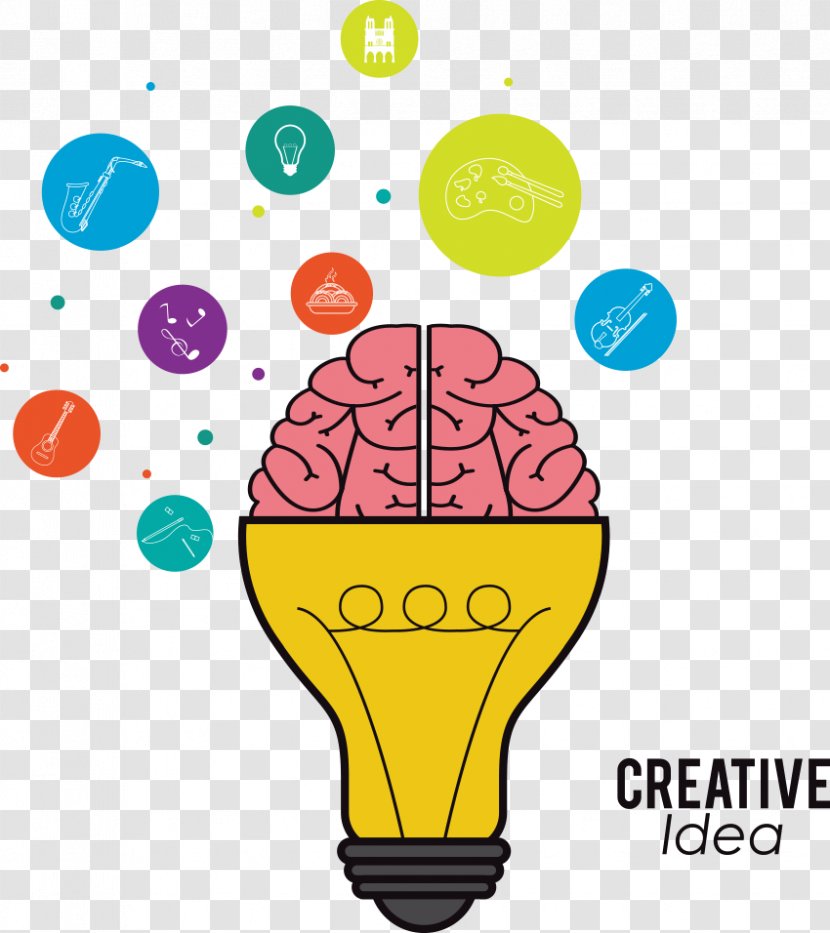 Icon Design Graphic - Creativity - Vector Bulb Brain Transparent PNG