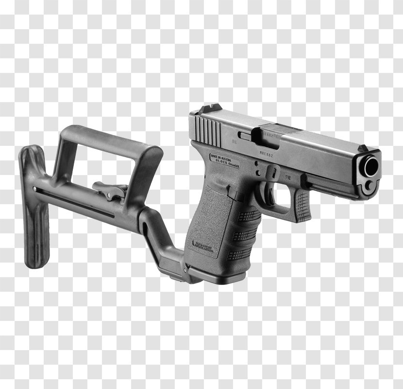 GLOCK 17 Telescoping Stock Pistol - Gun - Glock Transparent PNG