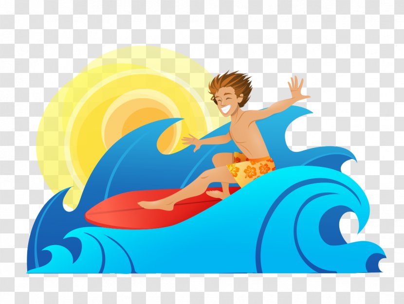 Silver Surfer Surfing Cartoon Wind Wave - Blue Boy The Waves Transparent PNG