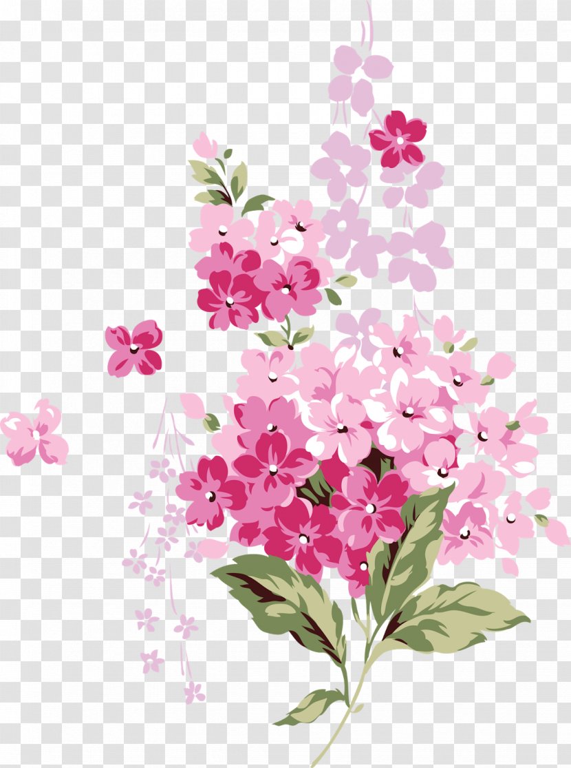 Pink Flowers Clip Art - Flowering Plant - Vector Transparent PNG