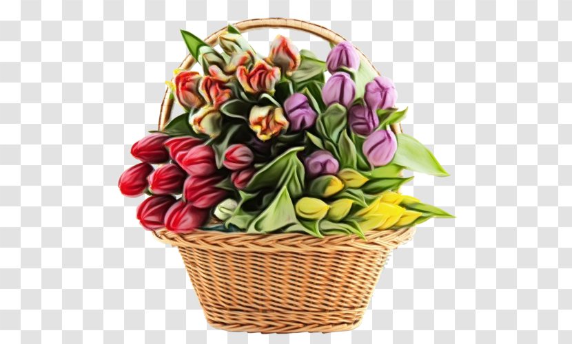 Flower Plant Bouquet Flowerpot Flowering - Paint - Petal Gift Basket Transparent PNG