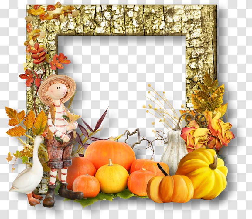 Pumpkin Calabaza Picture Frames - Floral Design Transparent PNG