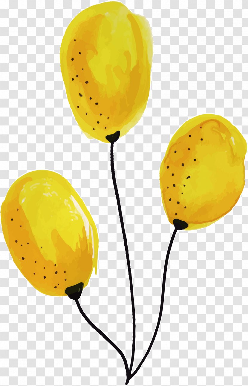 Balloon Yellow Computer File - Designer - Hand Painted Balloons Transparent PNG