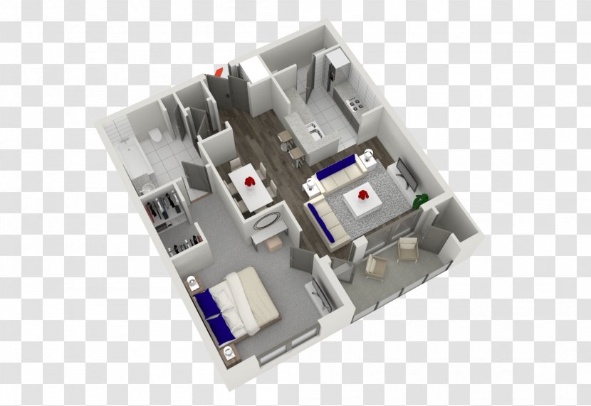 3D Floor Plan House Atlanta - Apartment Transparent PNG