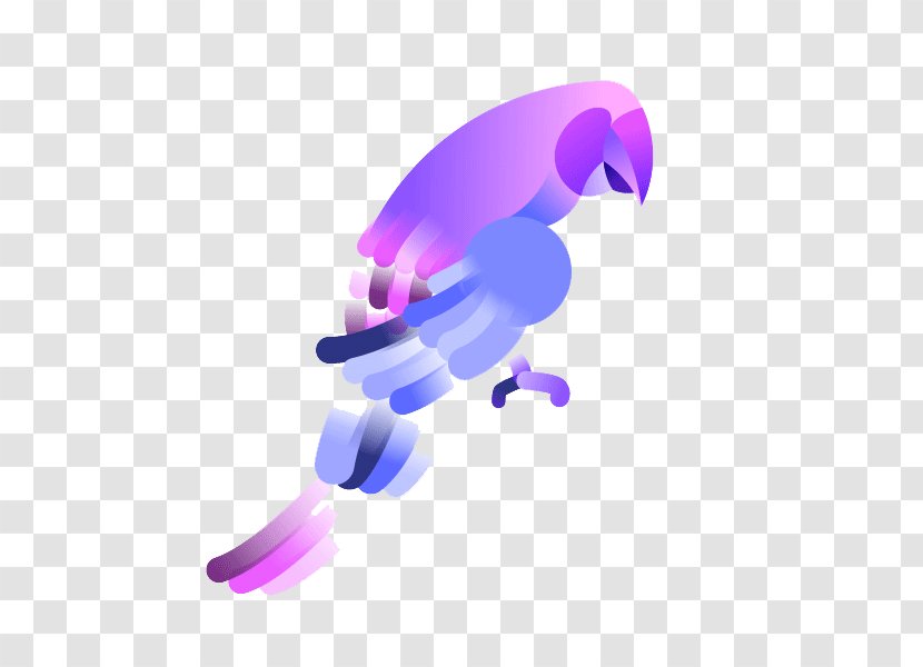 Parrot Drawing - Purple - Hand-painted Transparent PNG