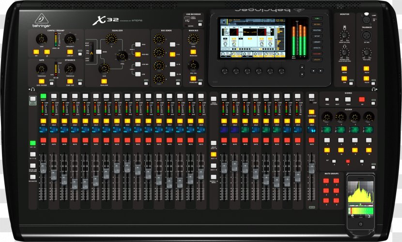X32 Digital Mixing Console Audio Mixers Behringer Television Channel - Electronics - Sound Transparent PNG