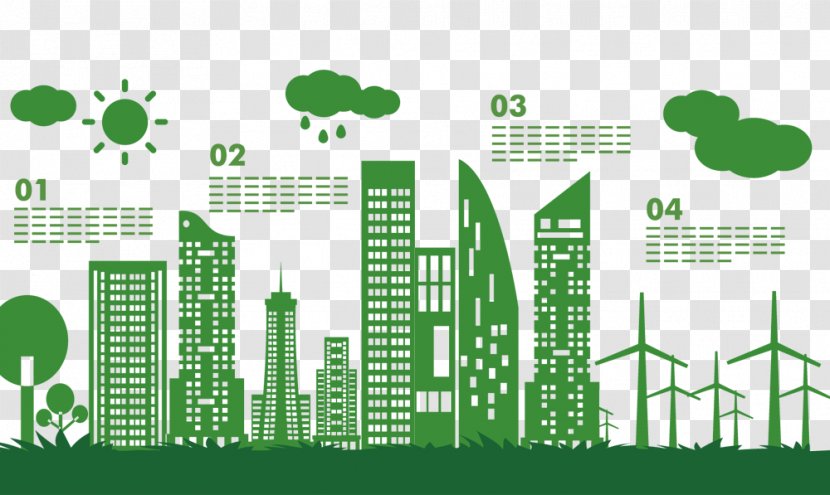 Banner Infographic Green Illustration - Brand - Silhouette City Architecture Transparent PNG