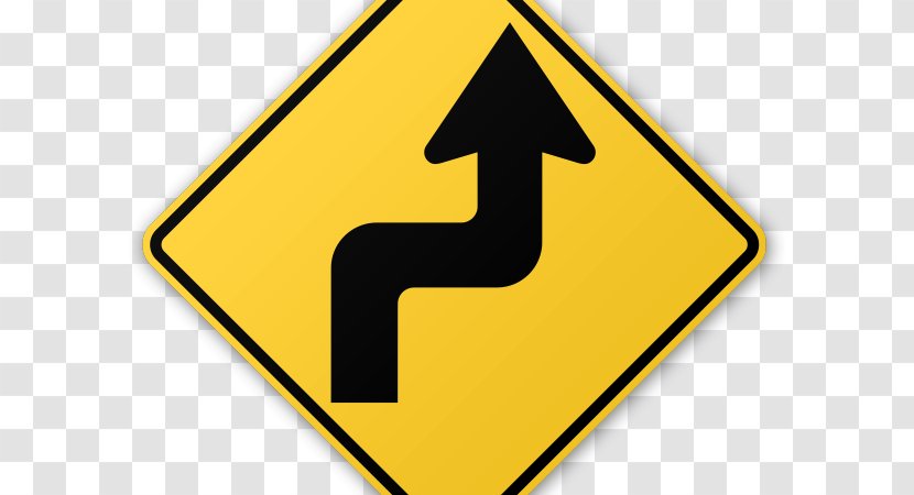 Traffic Sign Warning Road Driving - Reverse Curve Transparent PNG