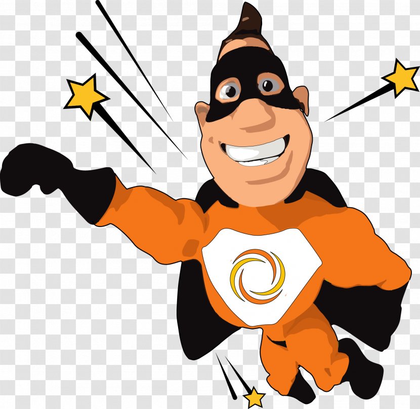 Superhero Cartoon - Character - Mascot Pleased Transparent PNG