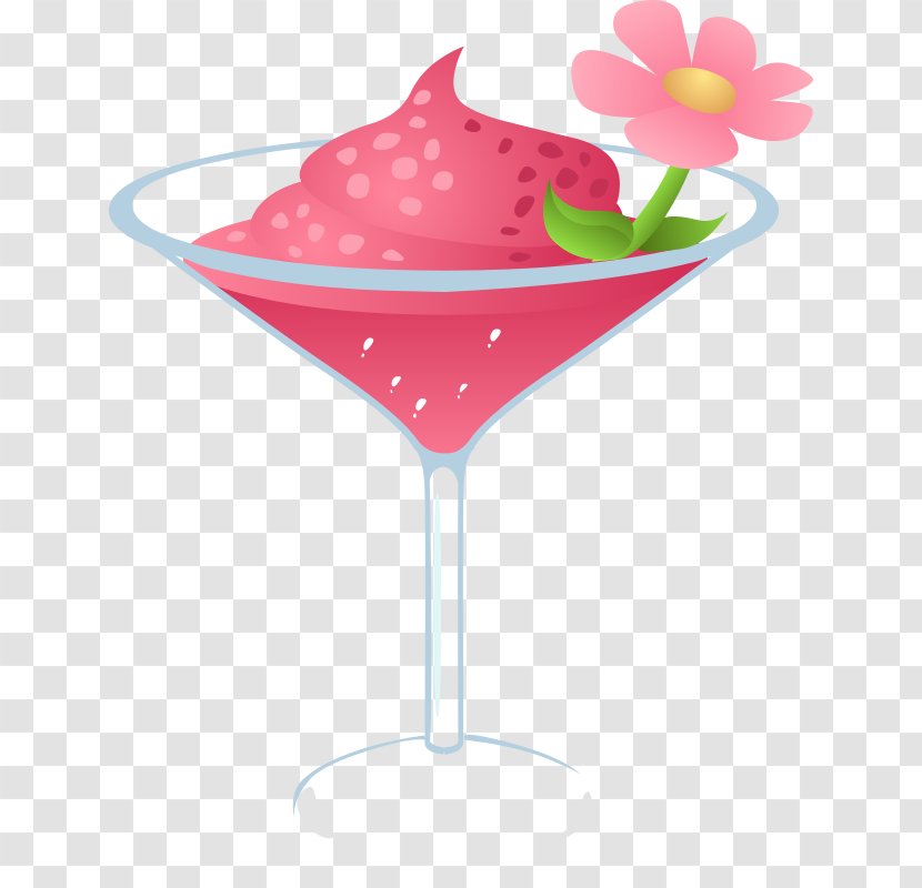 Martini Cocktail Pink Lady Milkshake Wine - Drink Transparent PNG