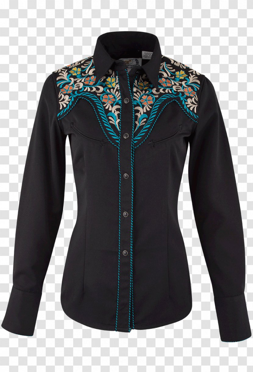Blouse Turquoise - Shirt - Soviet-style Embroidery Transparent PNG