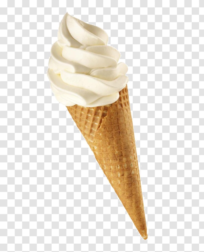 Ice Cream Cone Vanilla - Frozen Dessert - Creamy Transparent PNG