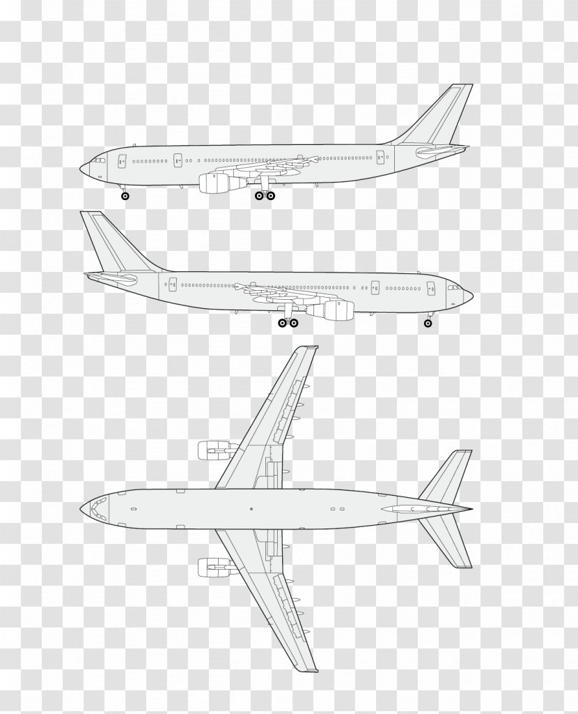 Airplane Wing Black And White Pattern - Aircraft Transparent PNG