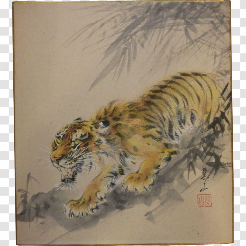 Watercolor Painting Japanese Bengal Tiger - Oil Transparent PNG