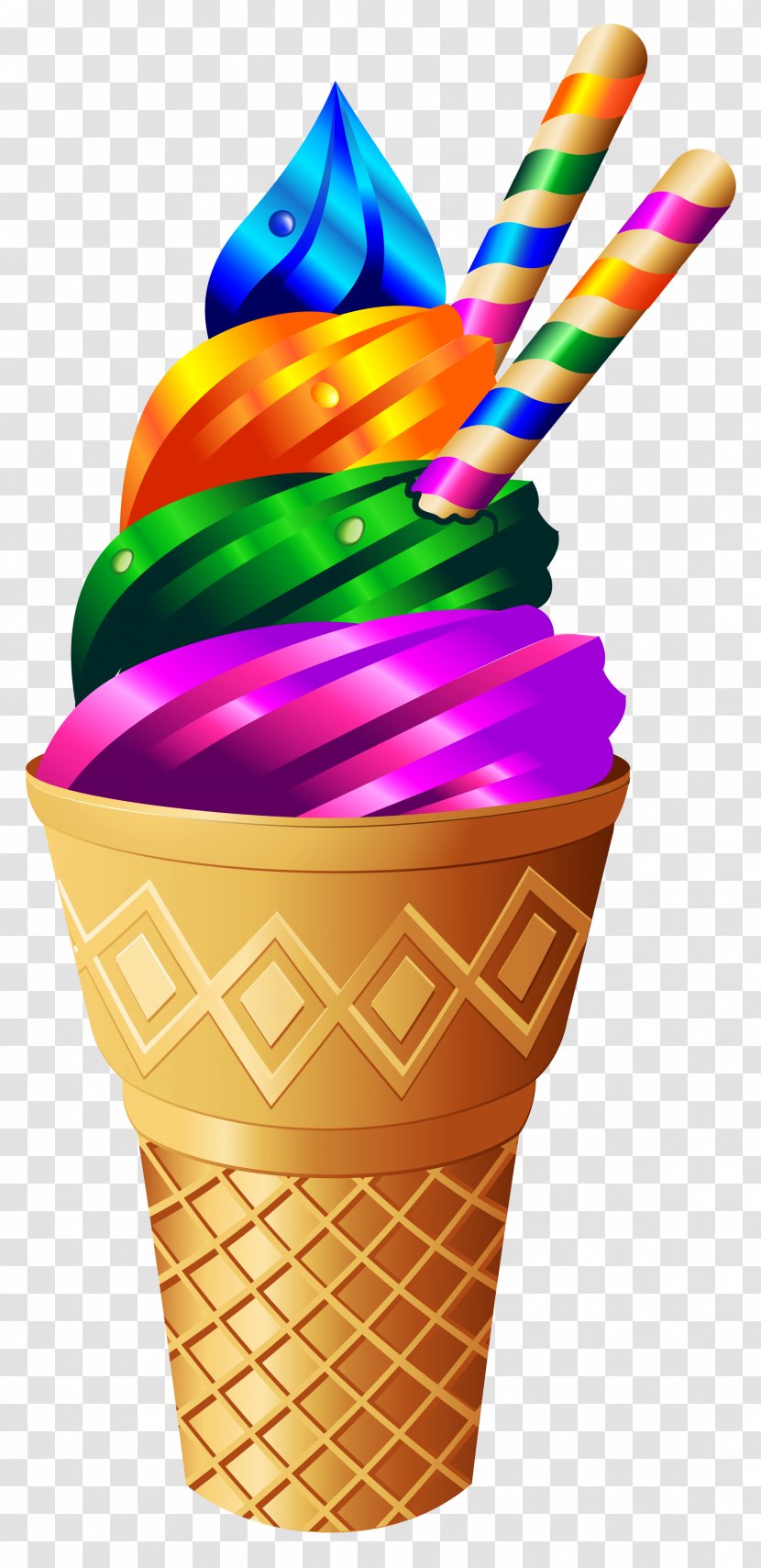 Ice Cream Cake Sundae Cupcake - Sorbetes - Transparent Rainbow Image Transparent PNG