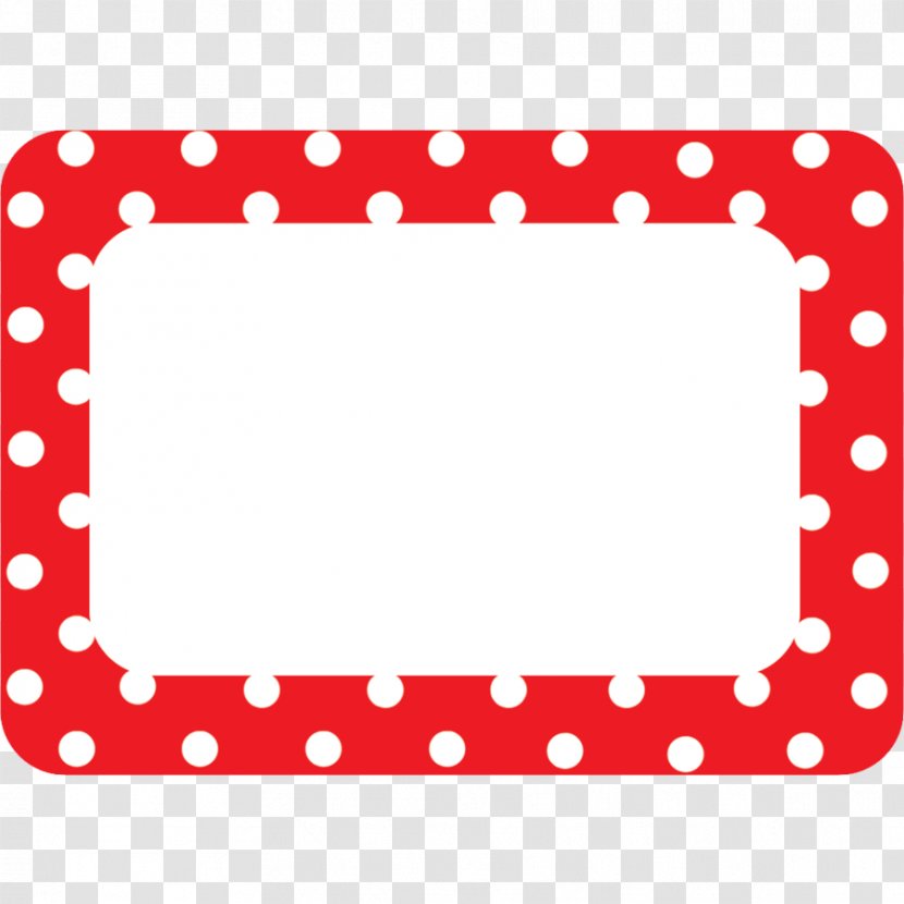 Student Name Tag Polka Dot Teacher Label - Learning Centers In American Elementary Schools - Red Border Free Transparent PNG